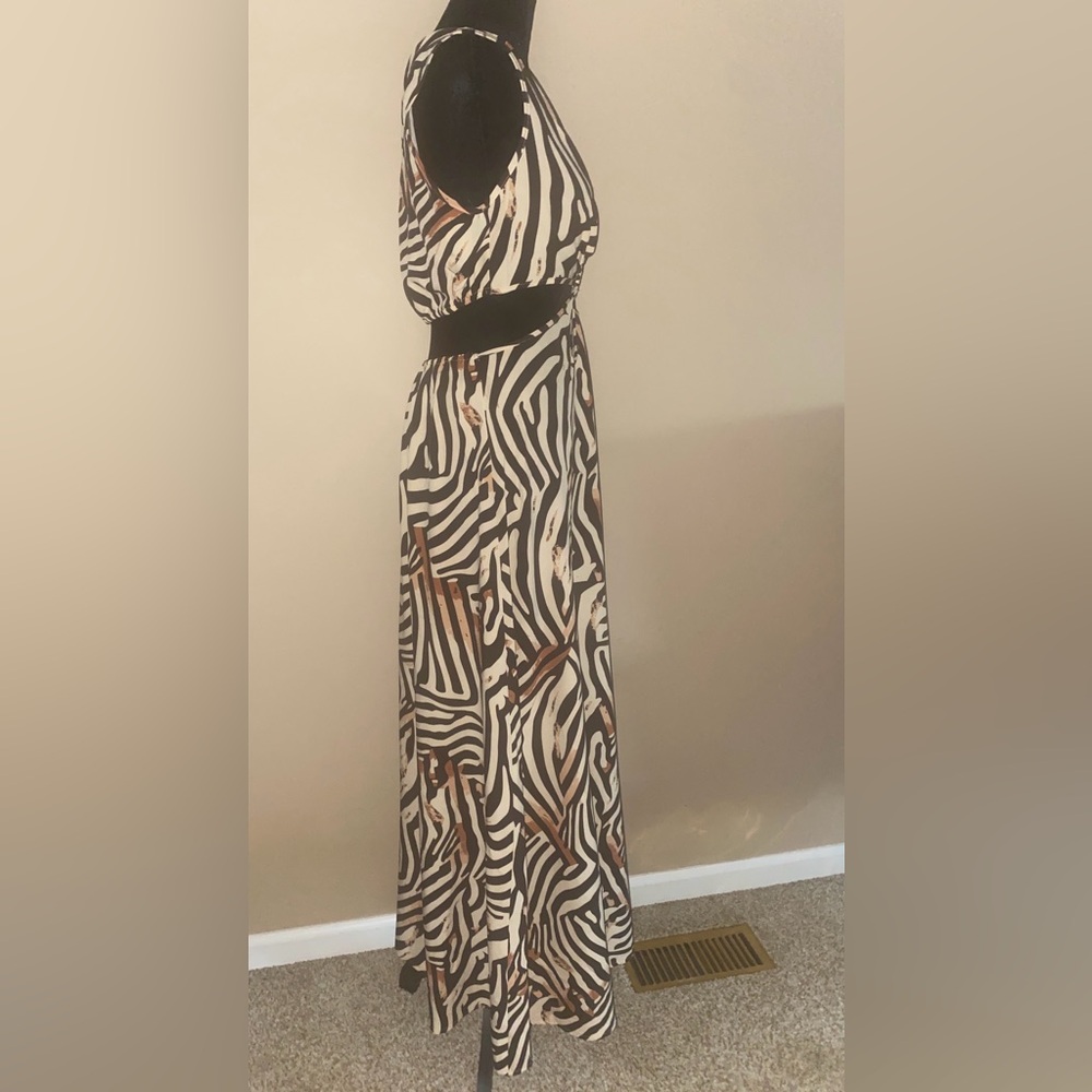 Animal Safari Print Maxi Cutout Dress by Shoe Dazzle Sz S - Picture 5 of 7